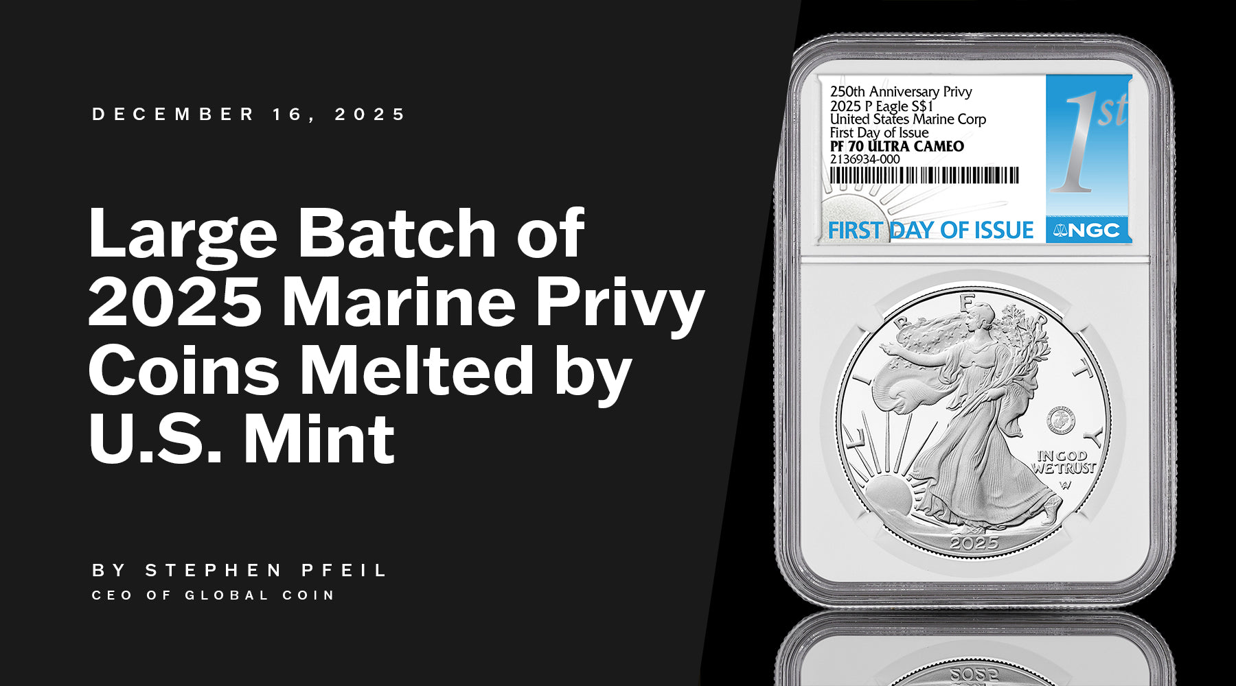 BREAKING NUMISMATIC NEWS: Large batch of 2025 Marine Privy Coins MELTE