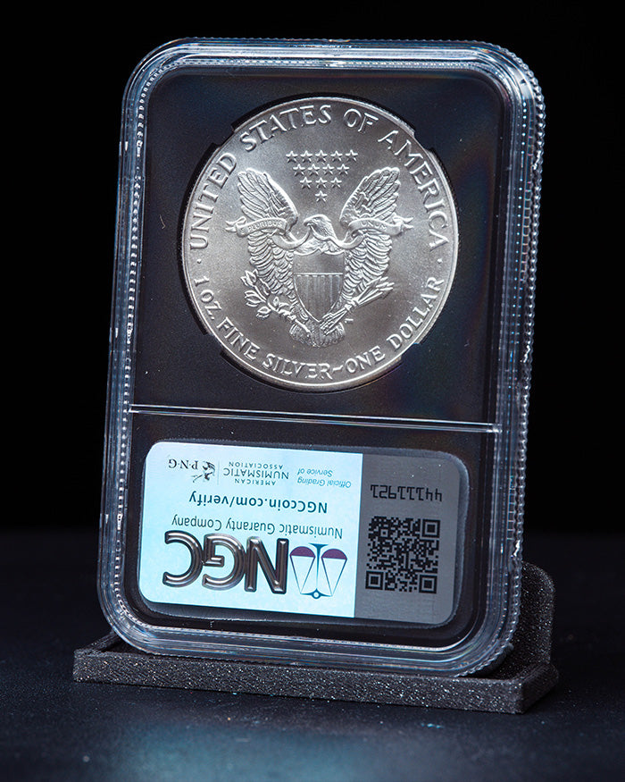 1986 "S" $1 Silver Eagle | Struck in San Francisco MS70 PCGS | Anna Cabral Autographed (Copy)