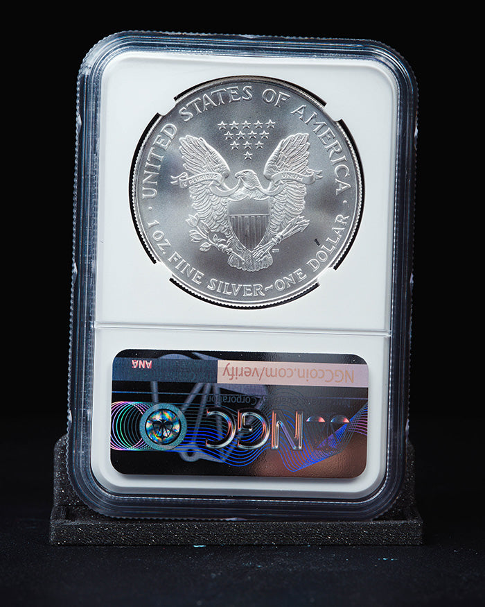 1998 Silver Eagle | MS69 Reverse Struck Thru | John Mercanti Autographed