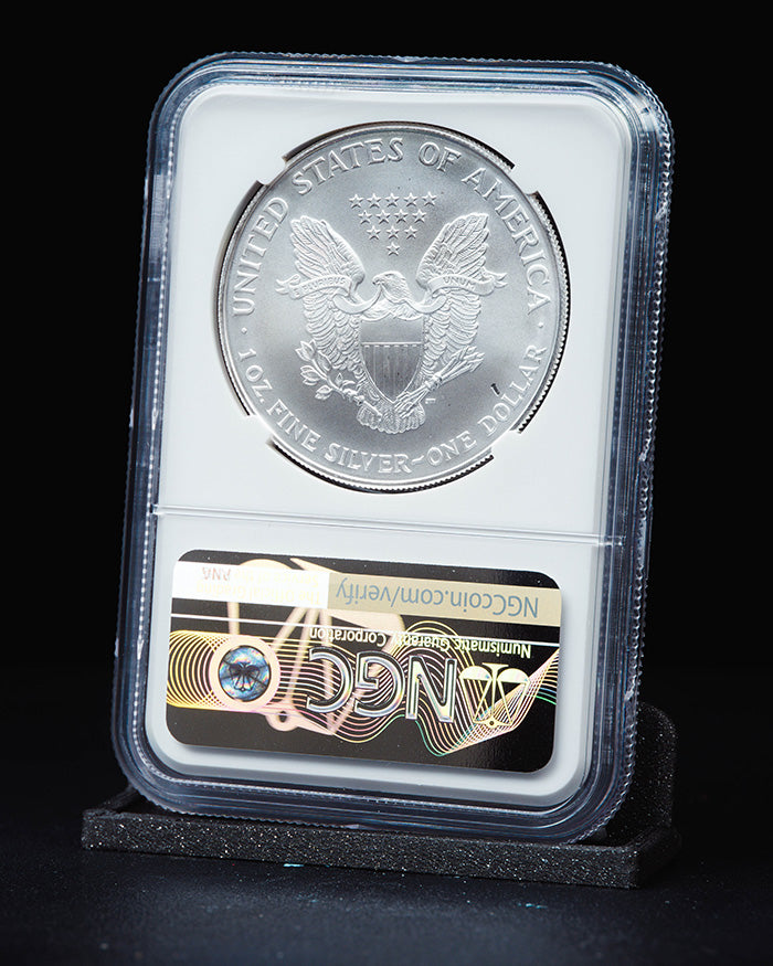 1998 Silver Eagle | MS69 Reverse Struck Thru | John Mercanti Autographed