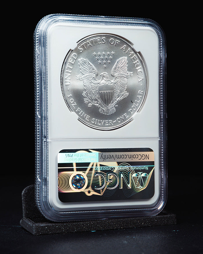 1998 Silver Eagle | MS69 Reverse Struck Thru | John Mercanti Autographed