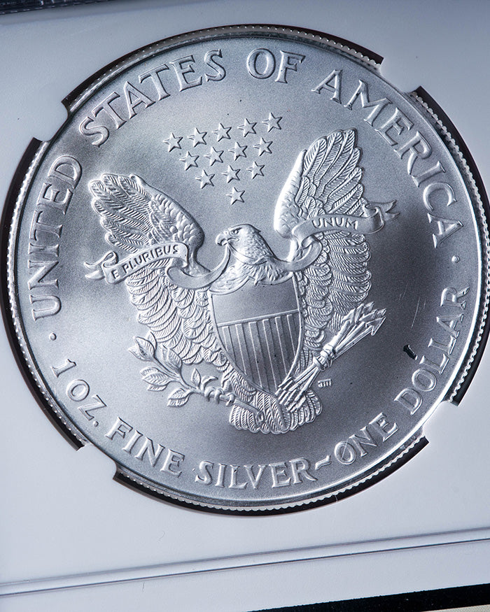 1998 Silver Eagle | MS69 Reverse Struck Thru | John Mercanti Autographed