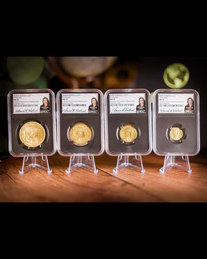 2008 W 4PC Burnished Gold Buffalo Set | NGC "Modern Numismatic Masterpieces" MS70 | Anna Cabral Autographed
