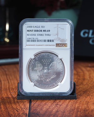 2000 Silver Eagle | Mint Error MS69 Reverse Struck Thru