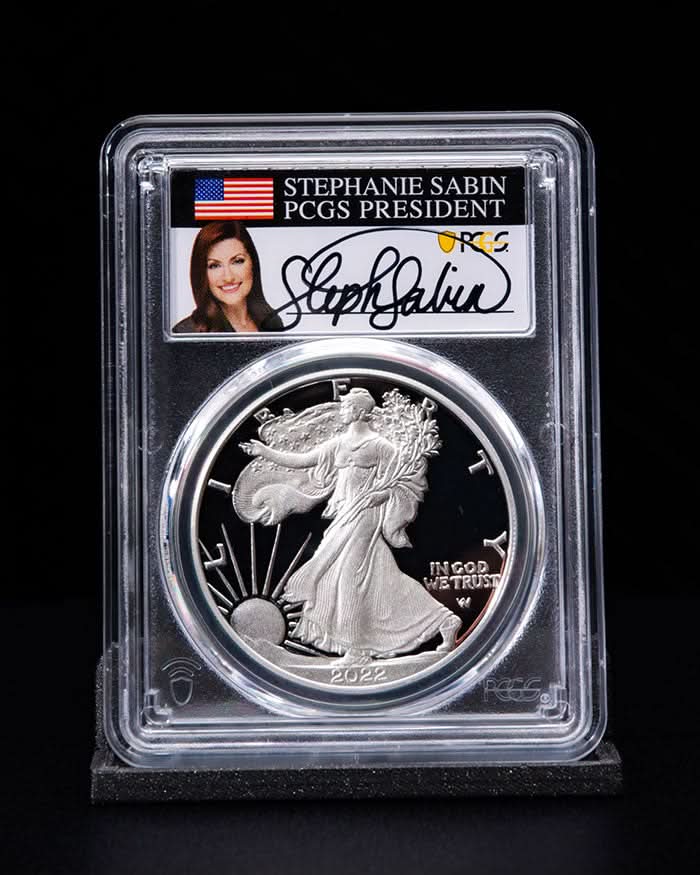 2022 W $1 Silver Eagle | Advanced Release | PR70 DCAM | Stephanie Sabin Signed