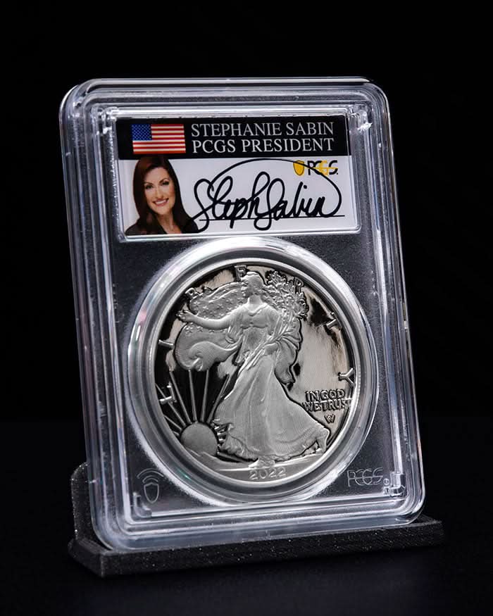 2022 W $1 Silver Eagle | Advanced Release | PR70 DCAM | Stephanie Sabin Signed