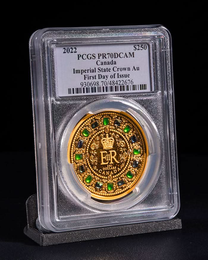 2022 $250 Canada Imperial State Crown Au | First Day of Issue PCGS PR70DCAM | Susanna Blunt Autograph