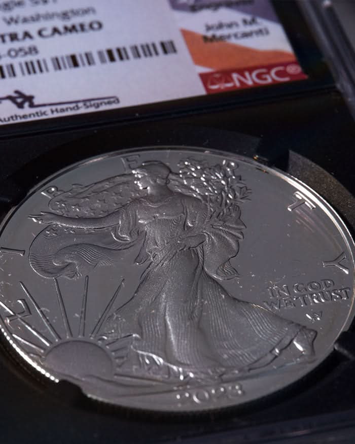 2023 3 pc Silver Eagle "City Set" | First Day PR70 NGC | John Mercanti Autographed