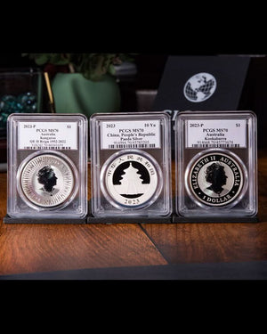 2023 3pc Silver Global Coin Set | MS70 PCGS | Stephanie Sabin Autographed