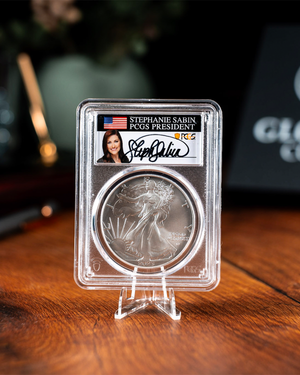 2023 Burnished Silver Eagle | Advanced Release SP70 PCGS | Stephanie Sabin Autographed
