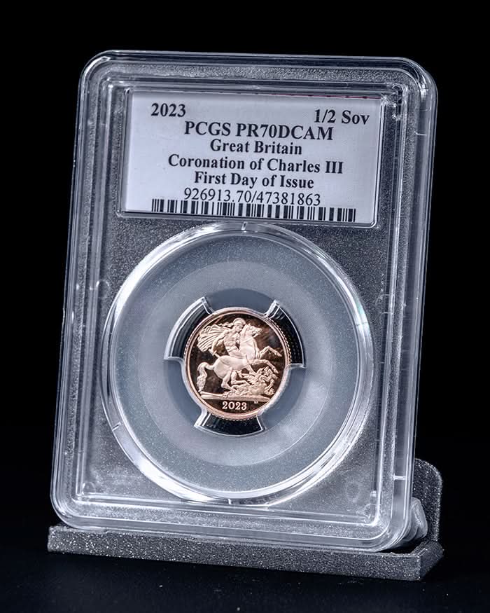 2023 4pc Coronation of Charles III Au Set | First Day of Issue PCGS PR70 Deep Cameo | Susanna Blunt Autographed