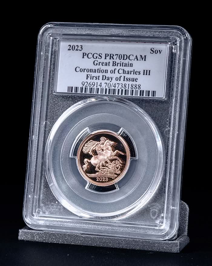 2023 4pc Coronation of Charles III Au Set | First Day of Issue PCGS PR70 Deep Cameo | Susanna Blunt Autographed