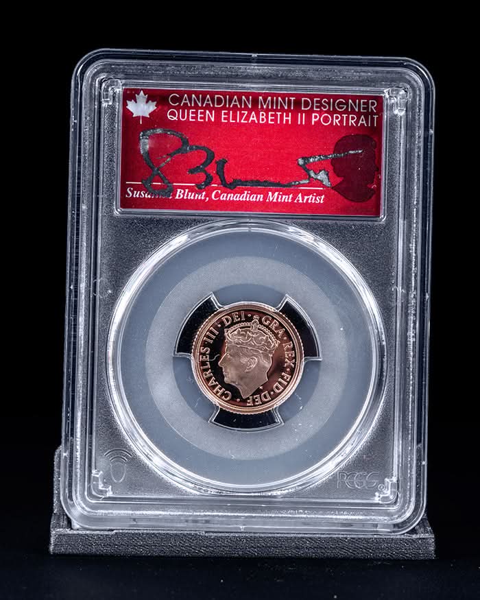 2023 4pc Coronation of Charles III Au Set | First Day of Issue PCGS PR70 Deep Cameo | Susanna Blunt Autographed