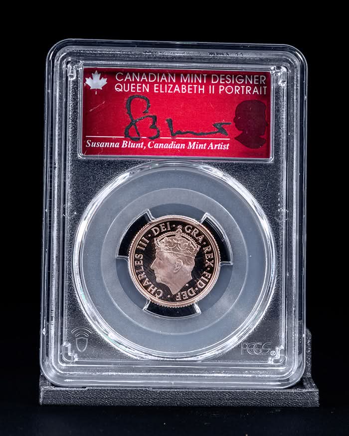 2023 4pc Coronation of Charles III Au Set | First Day of Issue PCGS PR70 Deep Cameo | Susanna Blunt Autographed