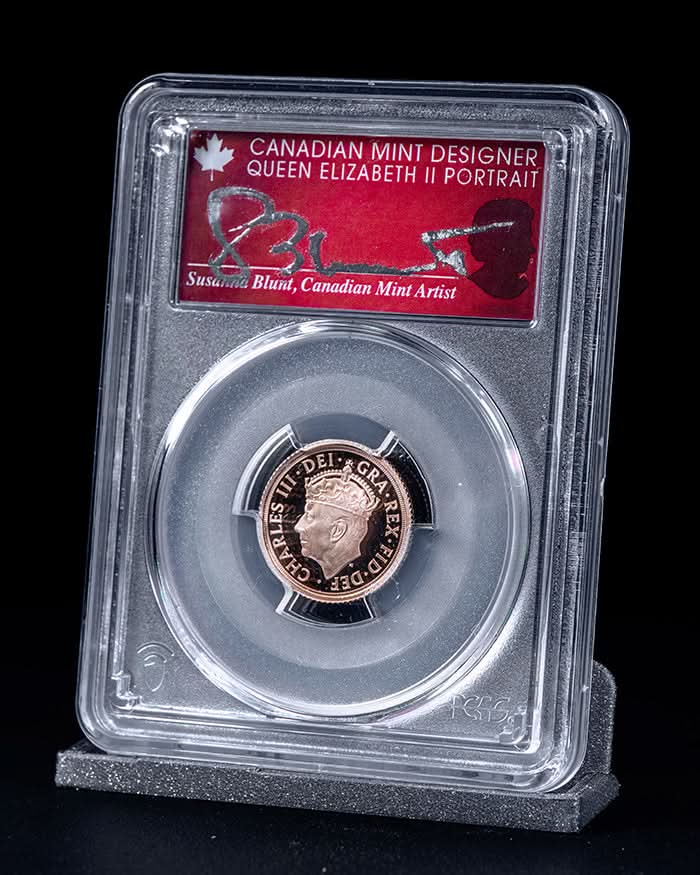 2023 4pc Coronation of Charles III Au Set | First Day of Issue PCGS PR70 Deep Cameo | Susanna Blunt Autographed