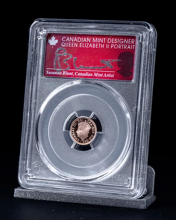 2023 4pc Coronation of Charles III Au Set | First Day of Issue PCGS PR70 Deep Cameo | Susanna Blunt Autographed