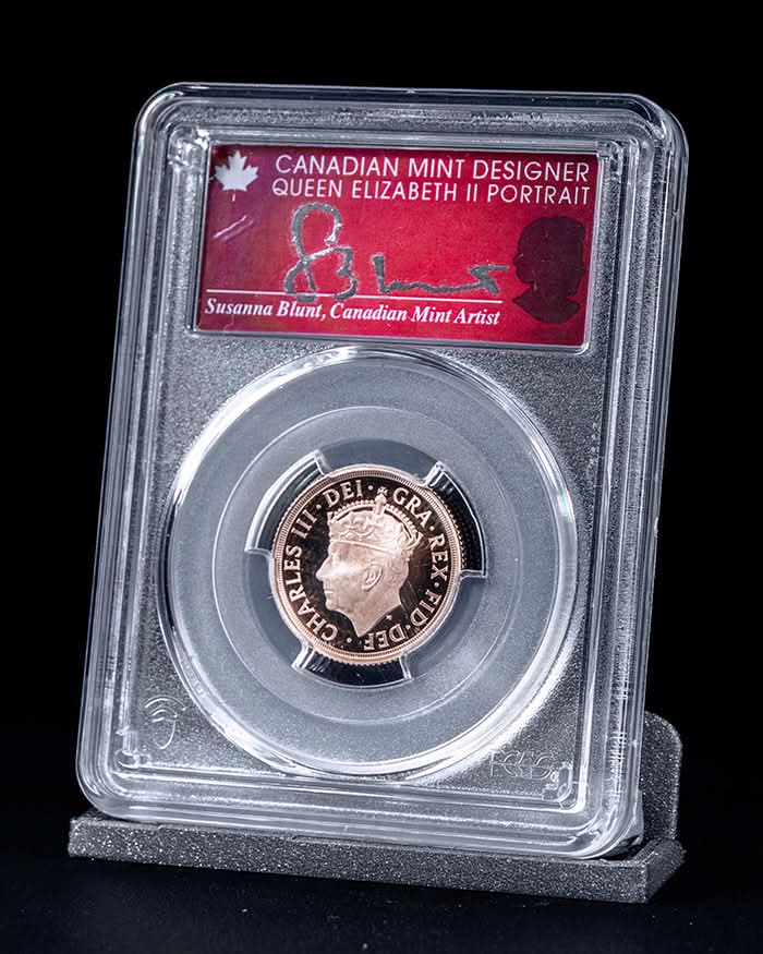 2023 4pc Coronation of Charles III Au Set | First Day of Issue PCGS PR70 Deep Cameo | Susanna Blunt Autographed