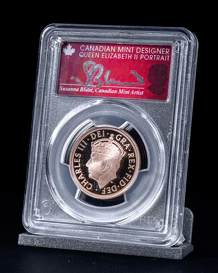 2023 4pc Coronation of Charles III Au Set | First Day of Issue PCGS PR70 Deep Cameo | Susanna Blunt Autographed