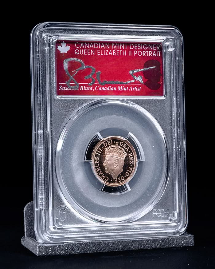 2023 4pc Coronation of Charles III Au Set | First Day of Issue PCGS PR70 Deep Cameo | Susanna Blunt Autographed