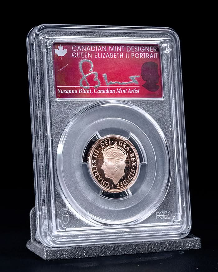 2023 4pc Coronation of Charles III Au Set | First Day of Issue PCGS PR70 Deep Cameo | Susanna Blunt Autographed