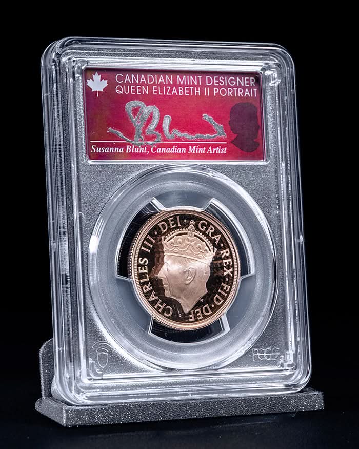 2023 4pc Coronation of Charles III Au Set | First Day of Issue PCGS PR70 Deep Cameo | Susanna Blunt Autographed