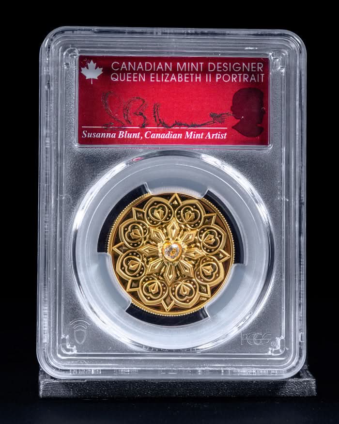 2023 $200 Canada De Beers Ideal Heart Ultra High Relief | First Day of Issue PCGS PR70 Deep Cameo | Susanna Blunt Autographed