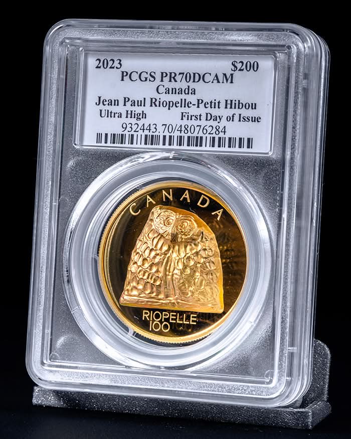 2023 $200 Canada Jean Paul Riopelle-Petit Hibou Ultra High Relief | First Day of Issue PCGS PR70 Deep Cameo | Susanna Blunt Autographed