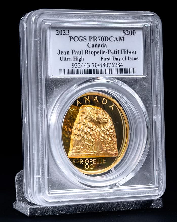 2023 $200 Canada Jean Paul Riopelle-Petit Hibou Ultra High Relief | First Day of Issue PCGS PR70 Deep Cameo | Susanna Blunt Autographed