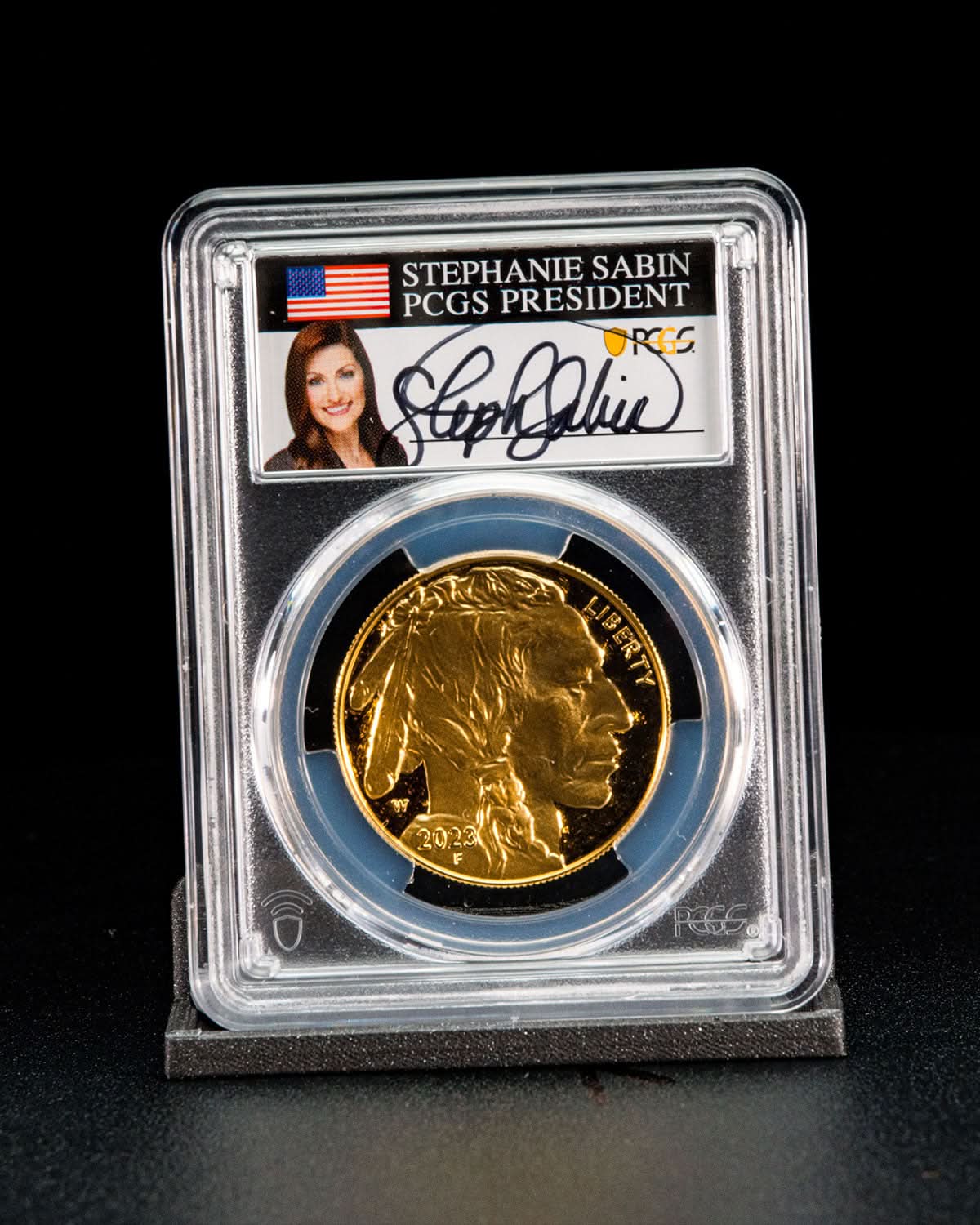 2023 $50 W Gold Buffalo | Advanced Release PR70 PCGS | Stephanie Sabin Autographed