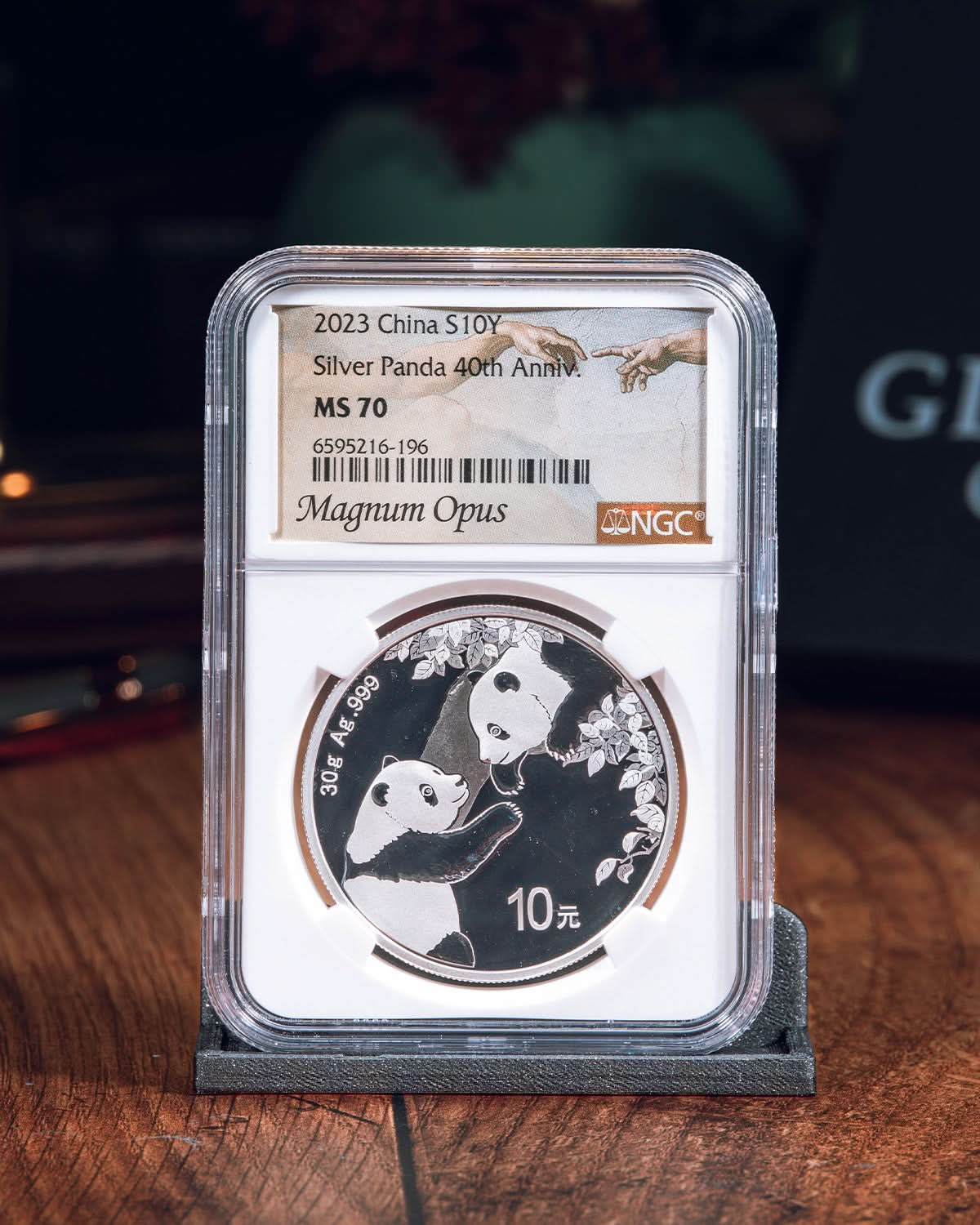 2023 China 10Y Silver Panda 40th Anniversary MS70 Coin