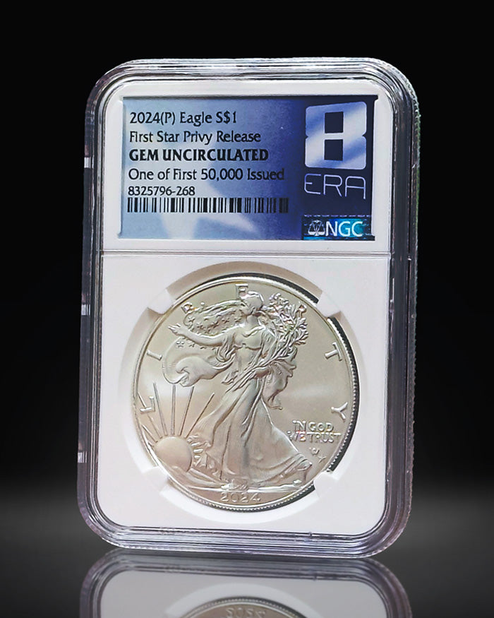 2024 (P) 1 oz Silver Eagle | First Star Privy Release NGC Gem Uncirculated | One of First 50,000 Issued
