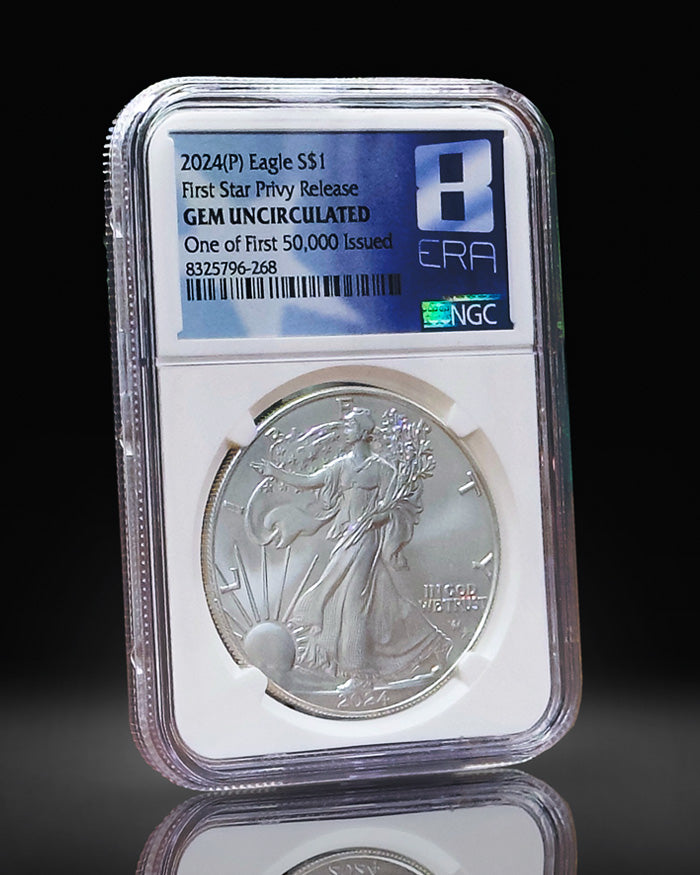 2024 (P) 1 oz Silver Eagle | First Star Privy Release NGC Gem Uncirculated | One of First 50,000 Issued