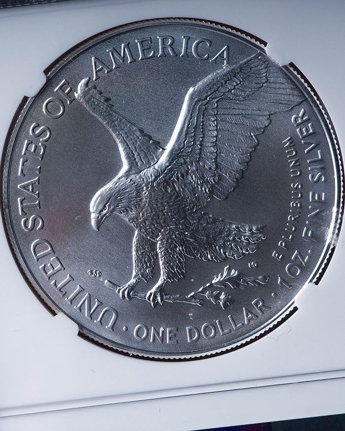 2024 Silver Eagle | Mint Error MS69 Obverse Struck Thru