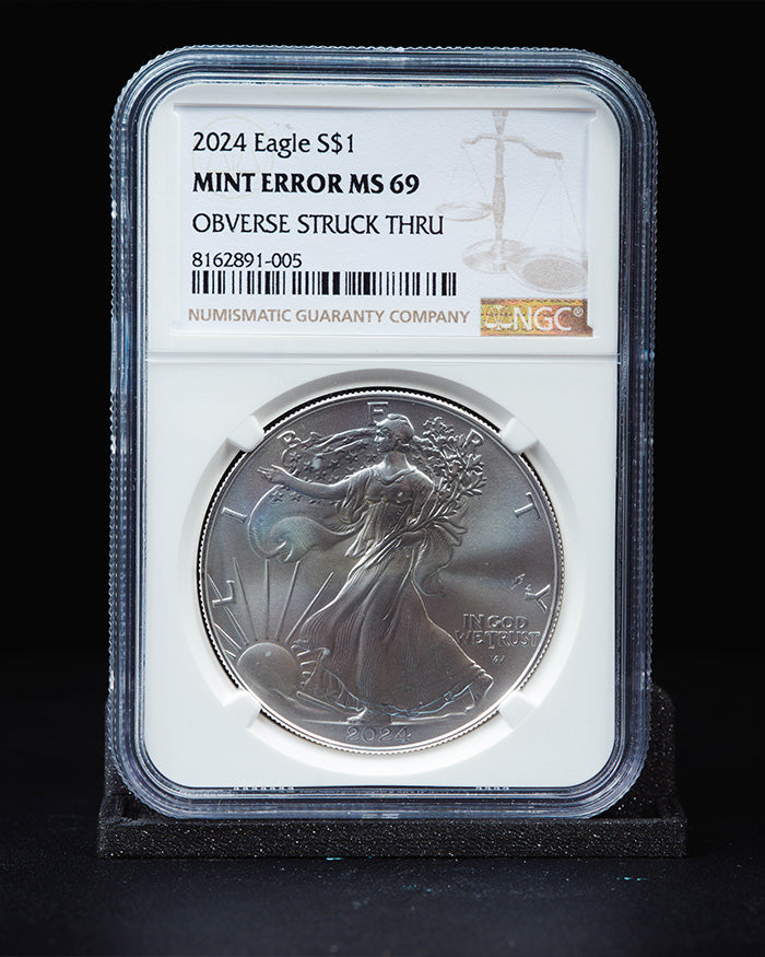 2024 Silver Eagle | Mint Error MS69 Obverse Struck Thru