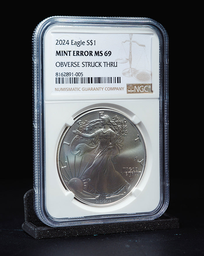 2024 Silver Eagle | Mint Error MS69 Obverse Struck Thru