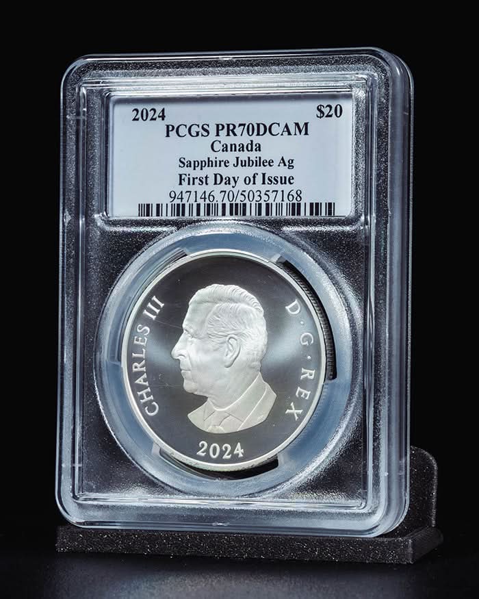 2024 $20 Canada Silver Sapphire Jubilee | First Day of Issue PCGS PR70 Deep Cameo | Steven Rosati Autographed