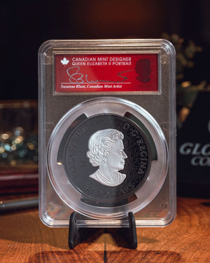 2024 5 oz $50 Canada Maple Leaves in Motion | First Day of Issue PCGS PR70 Deep Cameo | Susanna Blunt Autographed