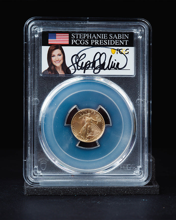 2025 1/10 oz Gold Eagle | First Day of Issue PCGS MS70 | Stephanie Sabin Autographed