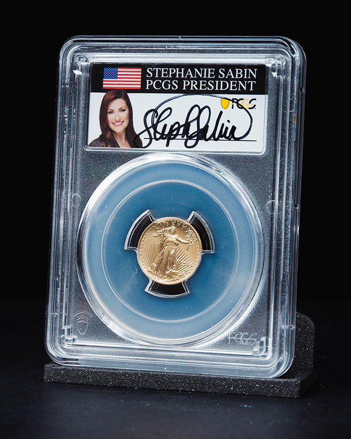 2025 1/10 oz Gold Eagle | First Day of Issue PCGS MS70 | Stephanie Sabin Autographed