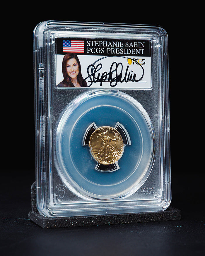 2025 1/10 oz Gold Eagle | First Day of Issue PCGS MS70 | Stephanie Sabin Autographed