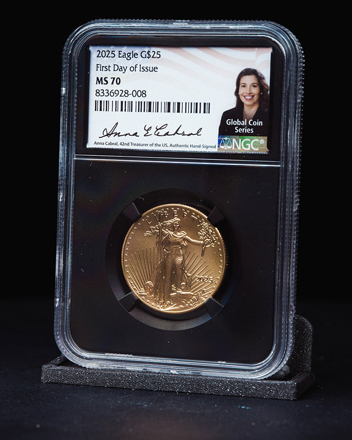 2025 1/2 oz Gold Eagle | First Day of Issue NGC MS70 | Anna Cabral Autographed