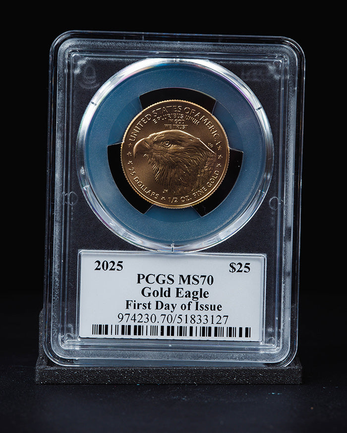 2025 1/2 oz Gold Eagle | First Day of Issue PCGS MS70 | Stephanie Sabin Autographed