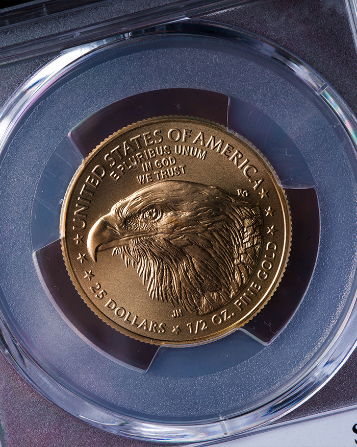 2025 1/2 oz Gold Eagle | First Day of Issue PCGS MS70 | Stephanie Sabin Autographed