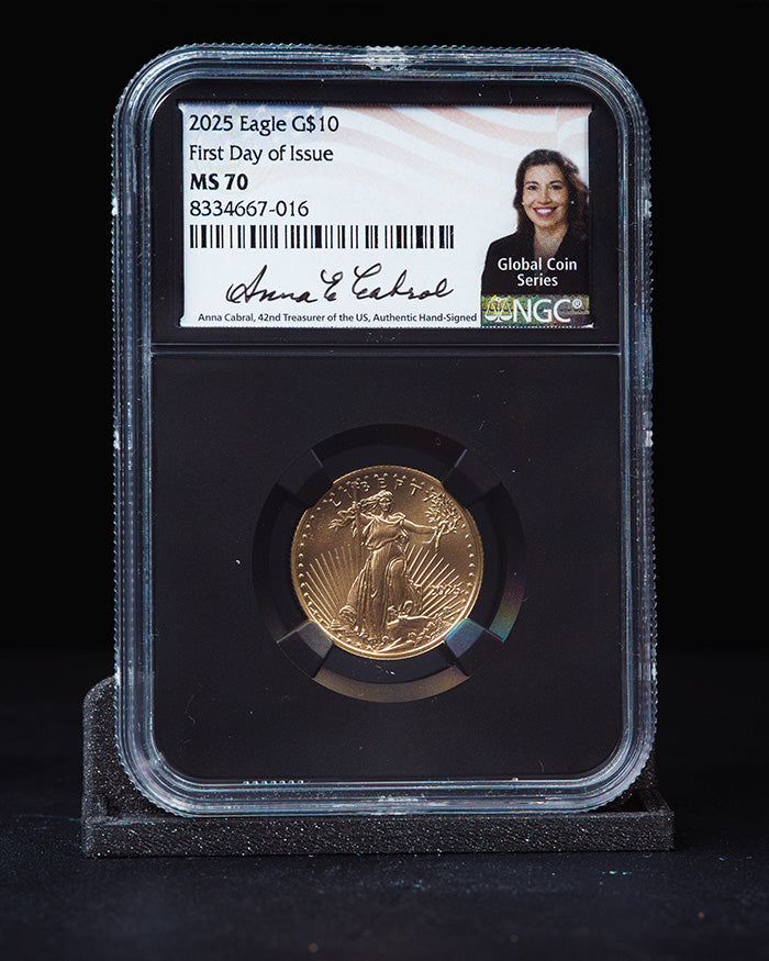 2025 1/4 oz Gold Eagle | First Day of Issue NGC MS70 | Anna Cabral Autographed