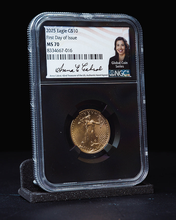 2025 1/4 oz Gold Eagle | First Day of Issue NGC MS70 | Anna Cabral Autographed