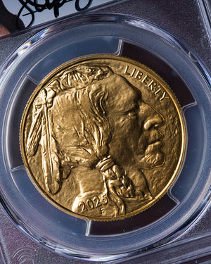 2025 1 oz Gold Buffalo | First Day of Issue PCGS MS70 | Stephanie Sabin Autographed