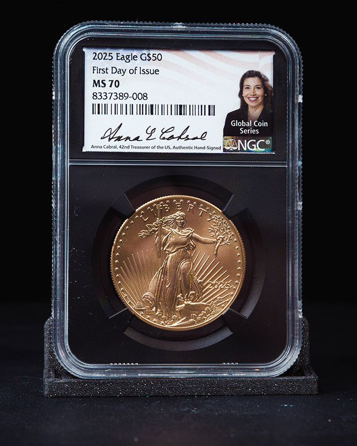 2025 1 oz Gold Eagle | First Day of Issue NGC MS70 | Anna Cabral Autographed