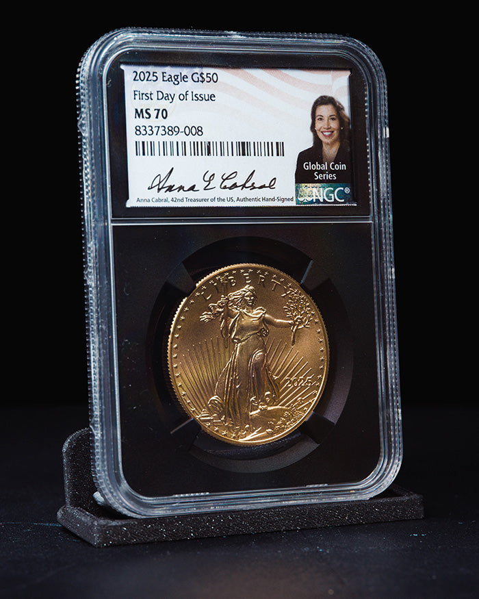 2025 1 oz Gold Eagle | First Day of Issue NGC MS70 | Anna Cabral Autographed