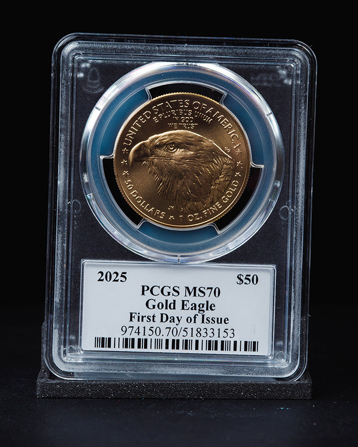 2025 1 oz Gold Eagle | First Day of Issue PCGS MS70 | Stephanie Sabin Autographed