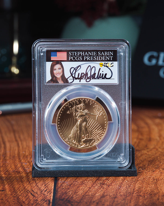 2025 1 oz Gold Eagle | First Day of Issue PCGS MS70 | Stephanie Sabin Autographed